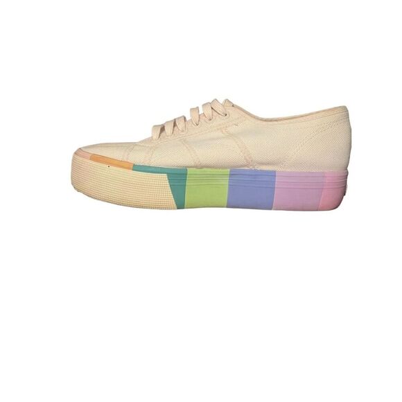 Superga Women's Rainbow Stripe Multicolor Platform Sneakers Size 10W - Picture 5 of 16
